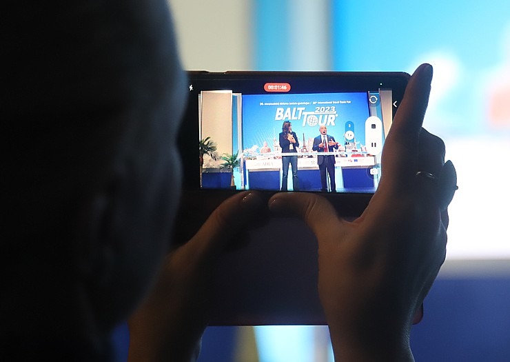 Tūrisma izstādes «Balttour 2023» atklāšanas ceremonija Ķīpsalā. Foto: Rojs Maizītis 332348