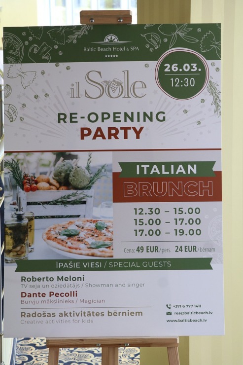 Ievērtē Jūrmalas viesnīcas «Baltic Beach Hotel» restorāna «il Sole» piedāvāto «Italian Brunch» 334475