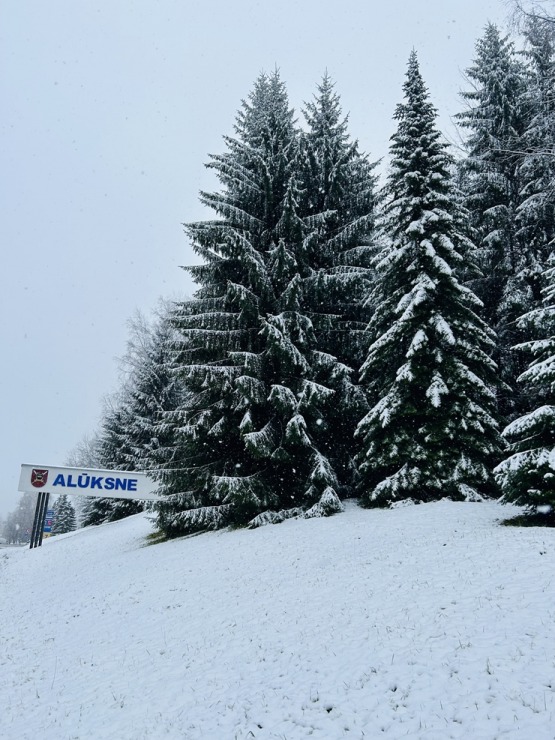 Vidzemes Alūksnē ir sasnidzis sniegs. Foto: Visitaluksne.lv 346551