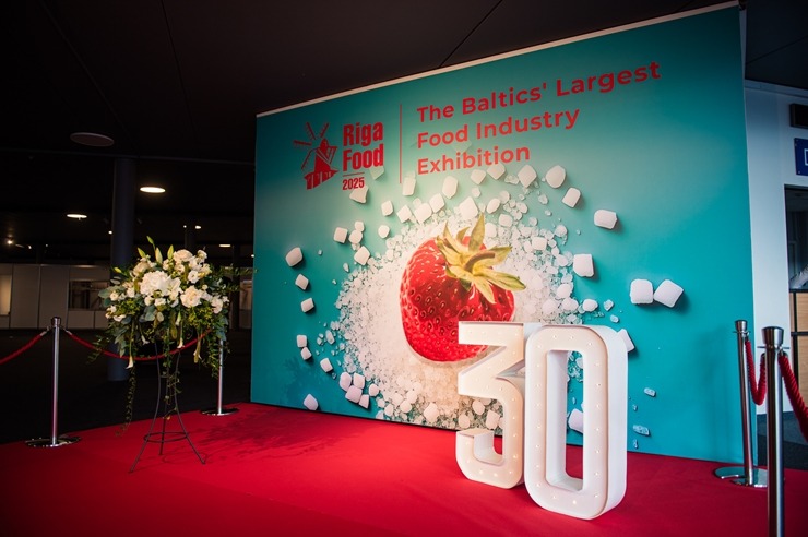 Ķīpsalā norit Baltijas lielākā pārtikas industrijas izstāde «Riga Food 2025», kurai ir jau 30 gadu dzimšanas diena. Foto: Ieva Makare 376334