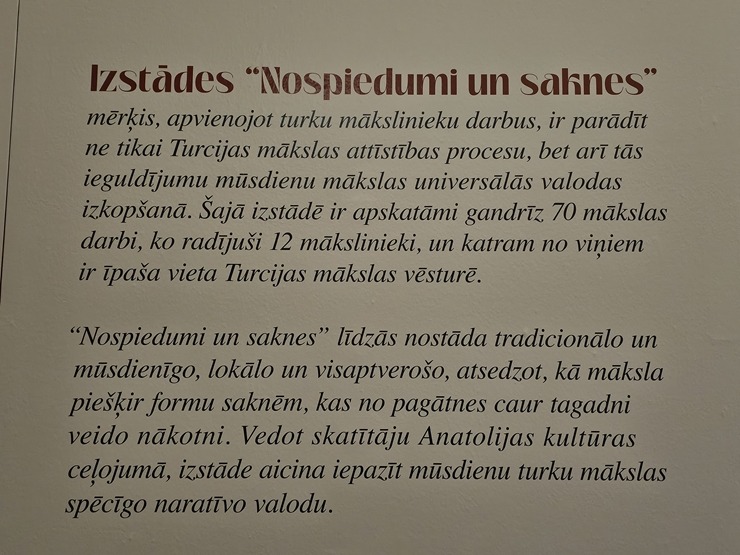 Mākslas muzejā RĪGAS BIRŽA ir skatāma izstāde «Nospiedumi un saknes: Anatolija mūsdienu Turcijas mākslā» 384021