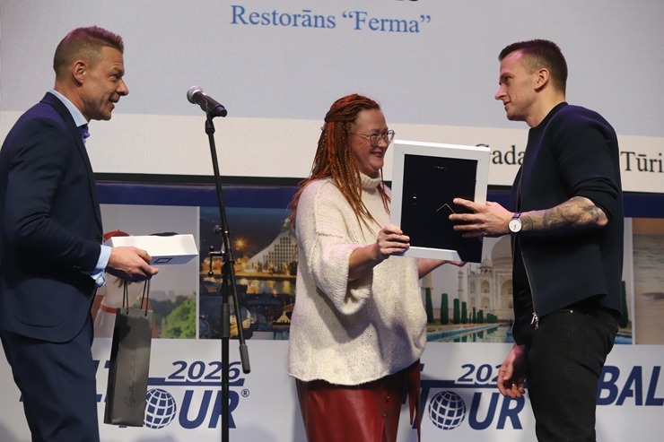 Tūrisma izstādē «Balttour 2026» tiek pasniegtas «GADA CILVĒKS TŪRISMĀ 2025» balvas. Foto: Rojs Maizītis 386082