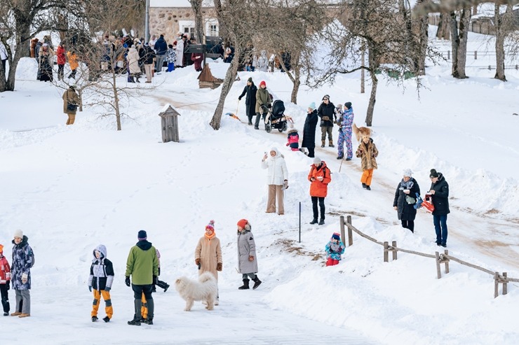 Meteņdienas svinībās tiek jautri atzīmētas Turaidas muzejrezervātā. Foto: Edgars Semanis 386483