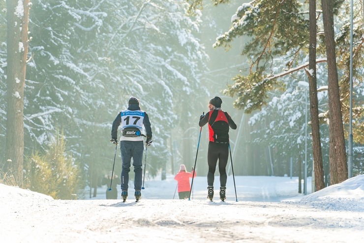Daugavpils Stropu slēpošanas trase piedāvā apgaismotas 1.1 km un 2.8 km distances. Foto: Margarita Vigule 386639