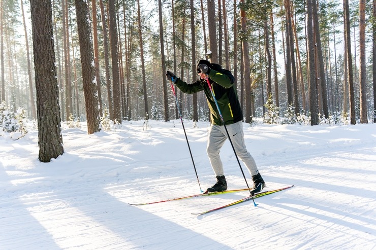 Daugavpils Stropu slēpošanas trase piedāvā apgaismotas 1.1 km un 2.8 km distances. Foto: Margarita Vigule 386641