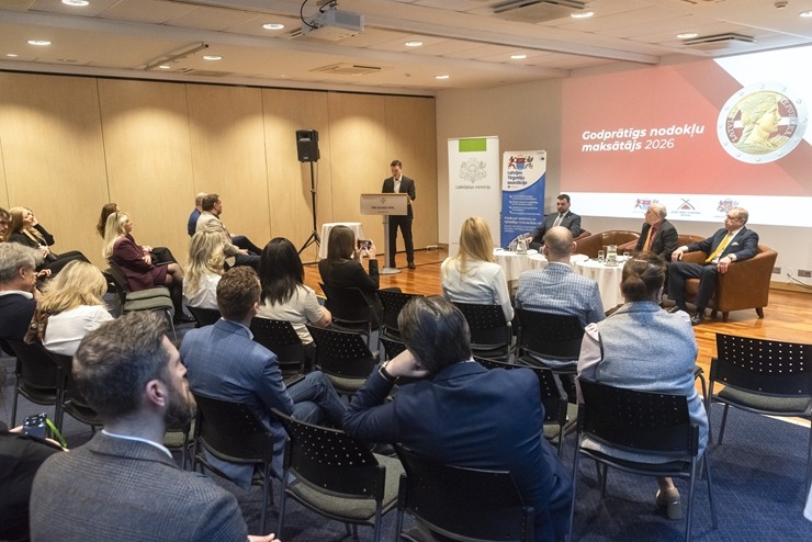 Viesnīcā «Riga Islande Hotel» notiek iniciatīvas «Godprātīgs nodokļu maksātājs 2026» atklāšanas pasākums. Foto: LVRA.lv 389202