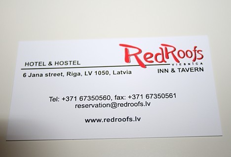 Sīkāka informācija par viesnīcu Red Roofs mājas lapā www.redroofs.lv. Tuvākajā laikā Red Roofs mājas lapa tiks papildināta ar sīkāku informāciju par v Sīkāka informācija par viesnīcu Red Roofs mājas lapā www.redroofs.lv. Tuvākajā laikā Red Roofs mājas lapa tiks papildināta ar sīkāku informāciju par v 18795