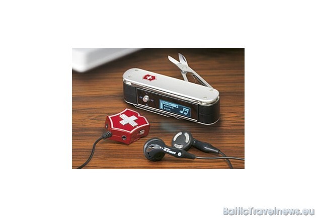 Šveices nazis kā MP3 atskaņotājs. Plašāka informācija par Šveices naža svinībām - www.sackmesserkult.ch Foto: web.de 36075