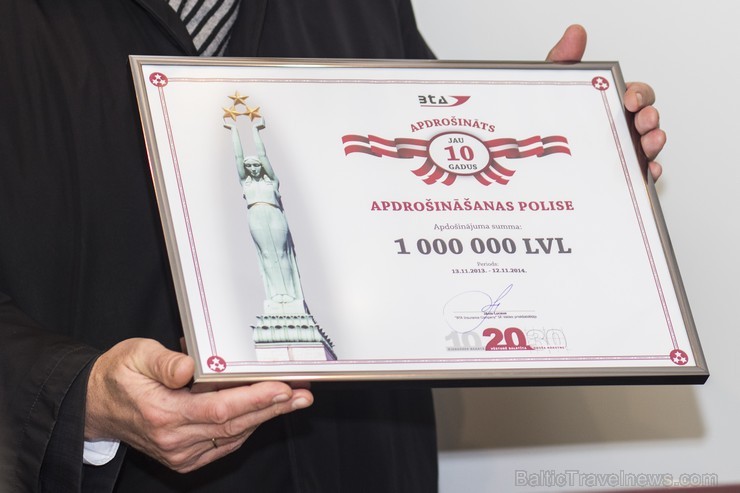 Apdrošināšanas sabiedrība BTA 14. novembrī Brīvības pieminekļa Goda telpā pasniedza Rīgas pašvaldības aģentūrai Rīgas pieminekļu aģentūra jau desmito Apdrošināšanas sabiedrība BTA 14. novembrī Brīvības pieminekļa Goda telpā pasniedza Rīgas pašvaldības aģentūrai Rīgas pieminekļu aģentūra jau desmito 109448