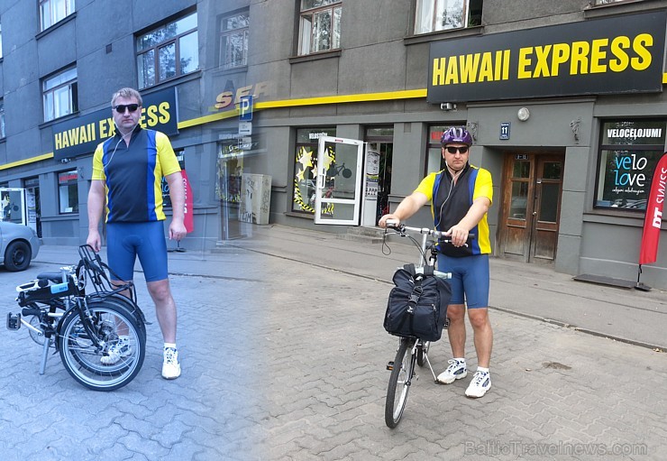 Ar Hawaii Express tehnisko atbalstu BalticTravelnews.com direktors Aivars Mackevičs dodas izmēģināt jauno saliekamo velosipēdu «Tern Link C7» braucien Ar Hawaii Express tehnisko atbalstu BalticTravelnews.com direktors Aivars Mackevičs dodas izmēģināt jauno saliekamo velosipēdu «Tern Link C7» braucien 130697