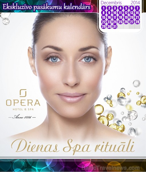 Ziemas Dienas Spa rituāli no 65 EUR – relaksācija saunā, tvaika pirtī un baseinā, 3 Spa procedūras un pusdienas. Vairāk: www.operahotel.lv Ziemas Dienas Spa rituāli no 65 EUR – relaksācija saunā, tvaika pirtī un baseinā, 3 Spa procedūras un pusdienas. Vairāk: www.operahotel.lv 139243