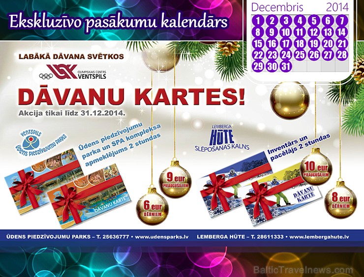 Olimpiskais centrs piedāvā īpašas dāvanu kartes Ūdens piedzīvojumu parkā un slēpošanas kalnā Olimpiskais centrs piedāvā īpašas dāvanu kartes Ūdens piedzīvojumu parkā un slēpošanas kalnā