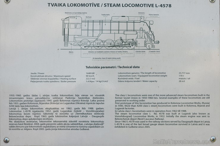 Gulbenē iespējams apskatīt tvaika lokomotīvi L-4578 183608