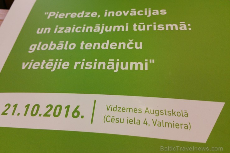 Vidzemes Augstskola: «Pieredze, inovācijas un izaicinājumi tūrismā: globālo tendenču vietējie risinājumi» 186545