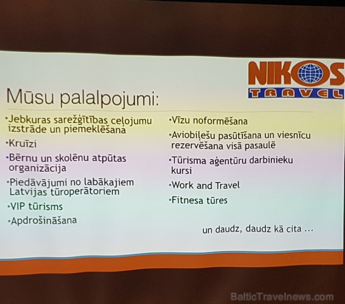 Tūrisma firma «Nikos Travel» 19.10.2018 prezentē jauno interneta mājas lapu un ceļojumu rezervēšanas sistēmu aģentiem Tūrisma firma «Nikos Travel» 19.10.2018 prezentē jauno interneta mājas lapu un ceļojumu rezervēšanas sistēmu aģentiem 235665