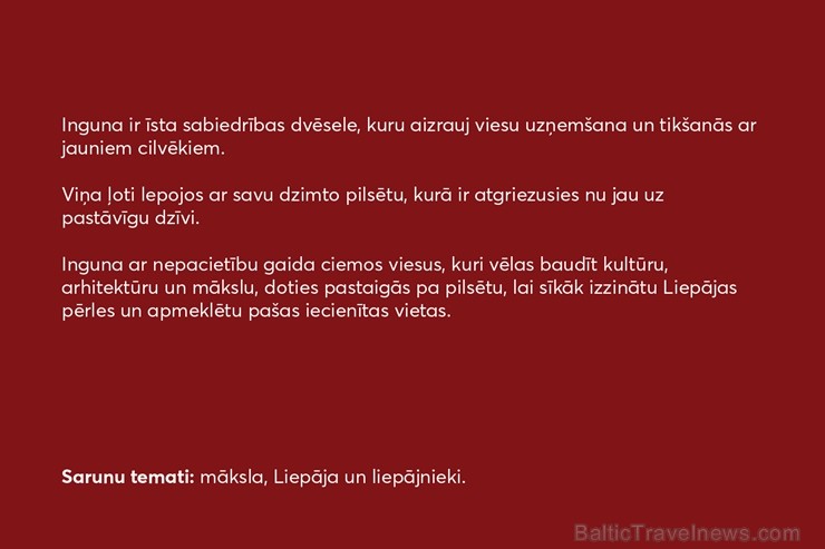 Liepājas pilsēta ikvienam Latvijas iedzīvotājam piedāvā iespēju atbraukt ciemos pie īstiem liepājniekiem un pavadīt neaizmirstamu nedēļas nogali Liepā Liepājas pilsēta ikvienam Latvijas iedzīvotājam piedāvā iespēju atbraukt ciemos pie īstiem liepājniekiem un pavadīt neaizmirstamu nedēļas nogali Liepā 251135