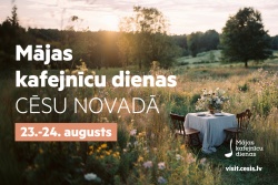 Atpūtas un ceļojumu piedāvājumi 10.08.2025 - 17.08.2025 Mājas kafejnīcu dienas Cēsu novadā 2025! Cēsu TIC